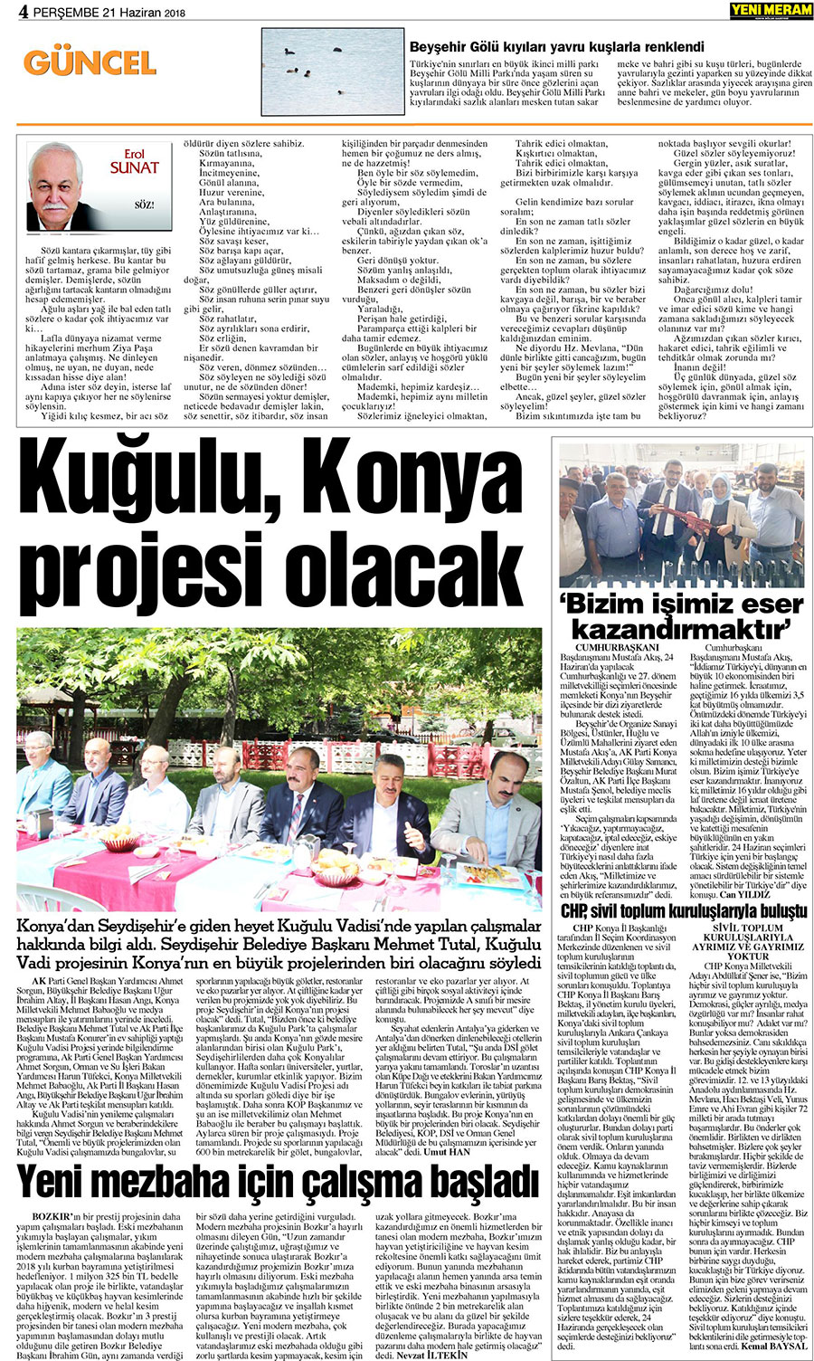 21 Haziran 2018 Yeni Meram Gazetesi