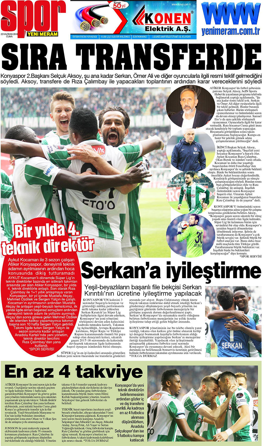 22 Haziran 2018 Yeni Meram Gazetesi