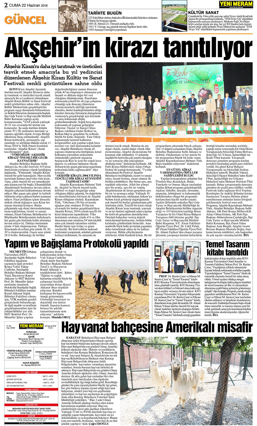 22 Haziran 2018 Yeni Meram Gazetesi