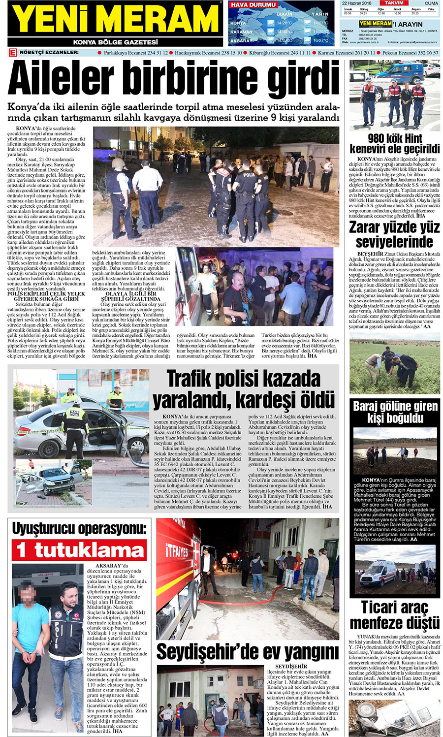 22 Haziran 2018 Yeni Meram Gazetesi