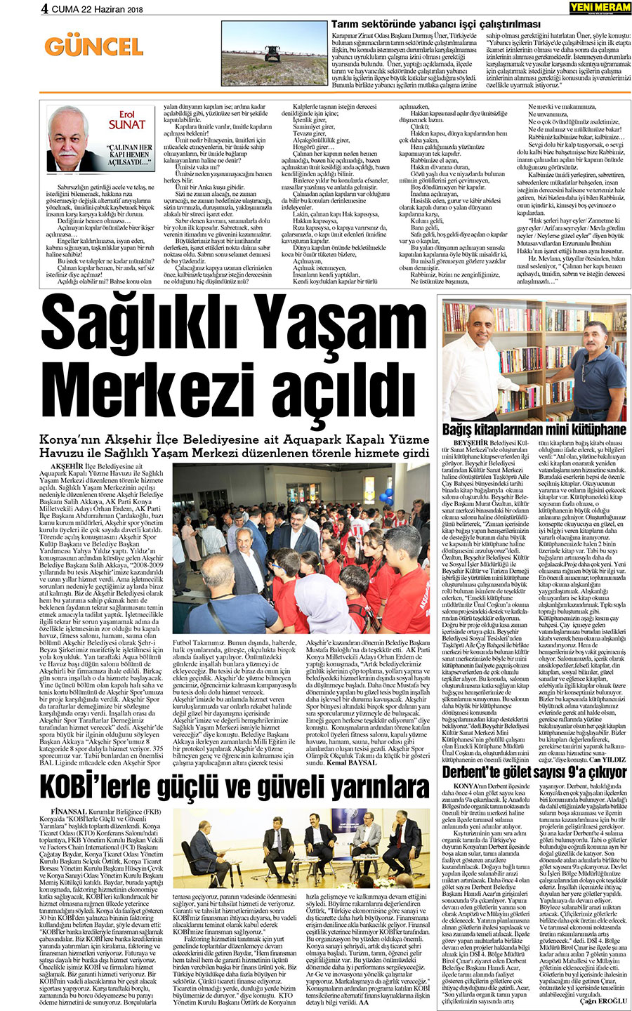 22 Haziran 2018 Yeni Meram Gazetesi