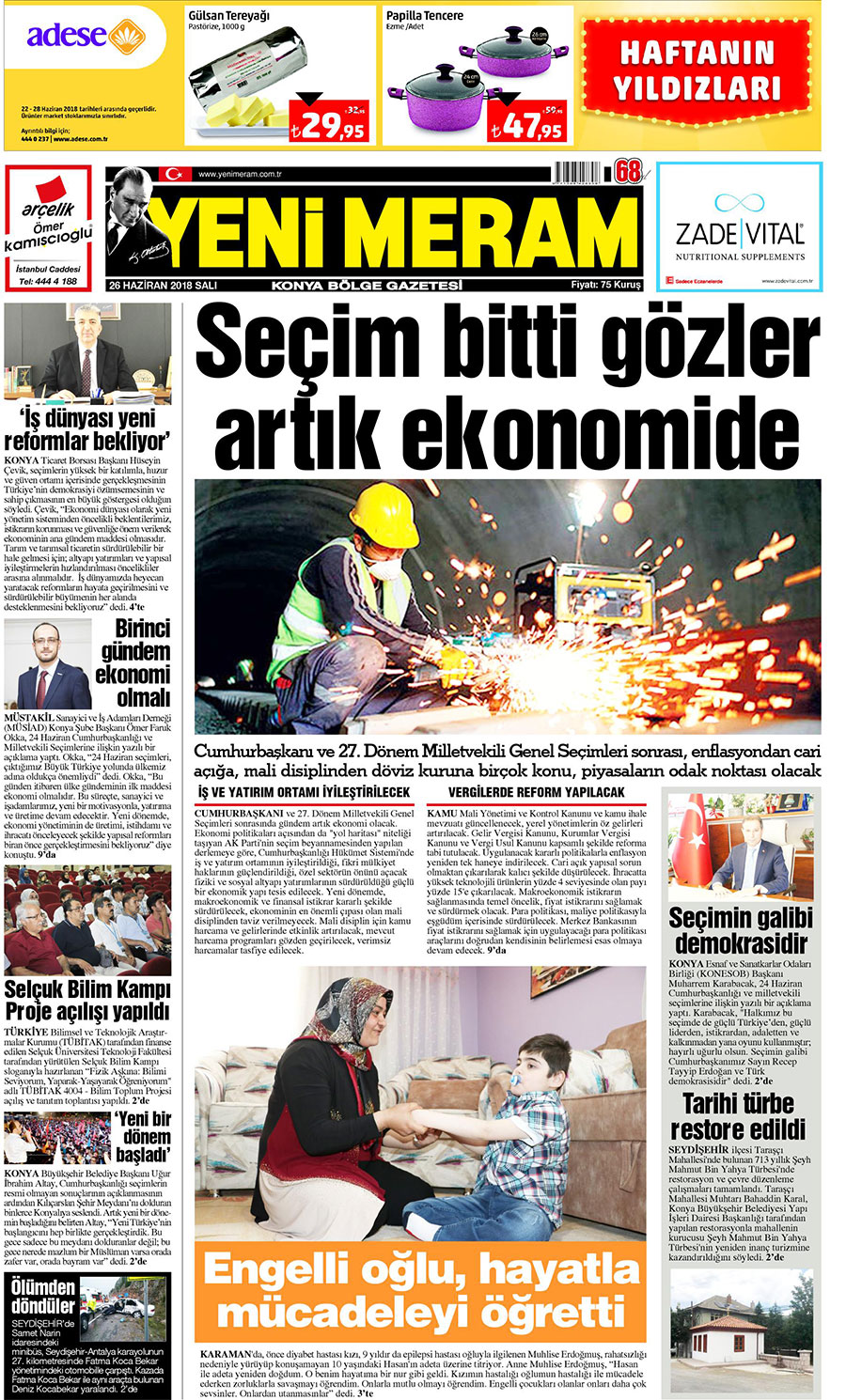 26 Haziran 2018 Yeni Meram Gazetesi