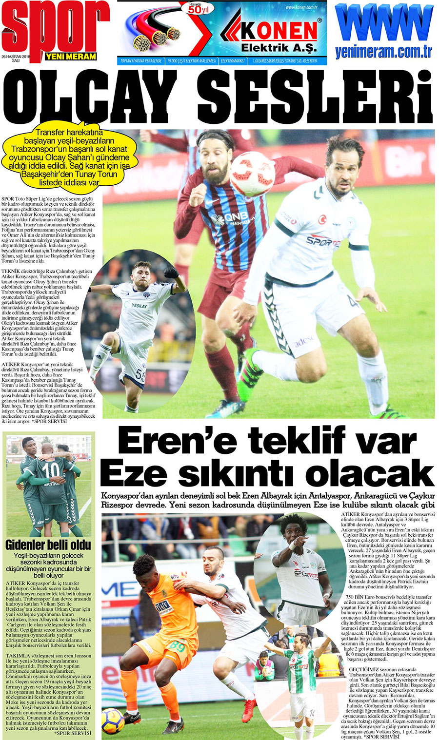 26 Haziran 2018 Yeni Meram Gazetesi