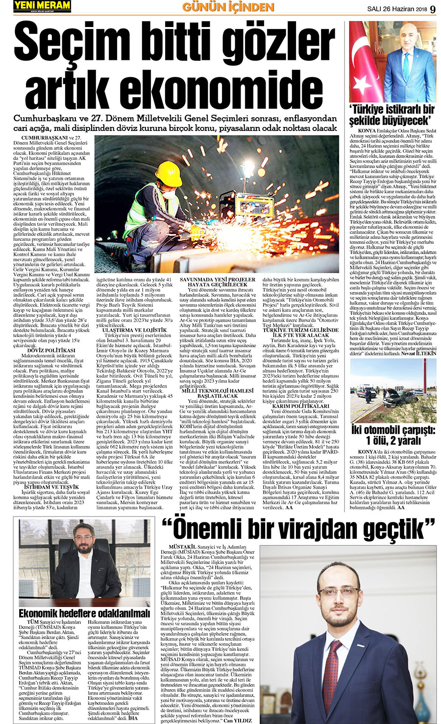 26 Haziran 2018 Yeni Meram Gazetesi