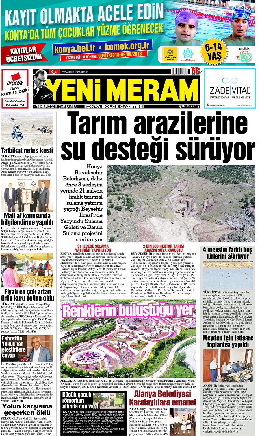 4 Temmuz 2018 Yeni Meram Gazetesi