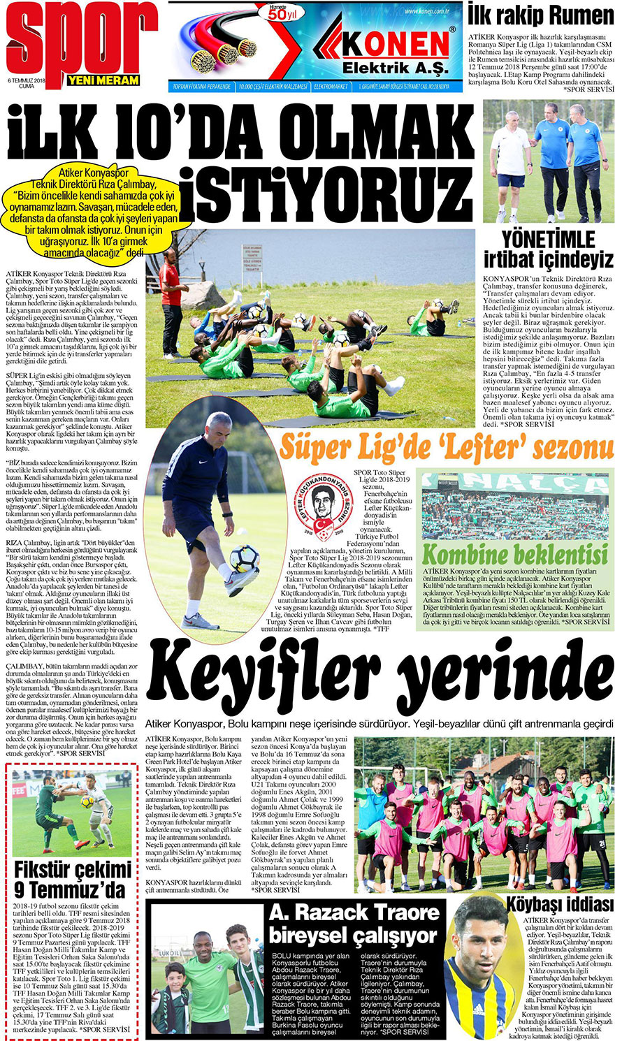 6 Temmuz 2018 Yeni Meram Gazetesi