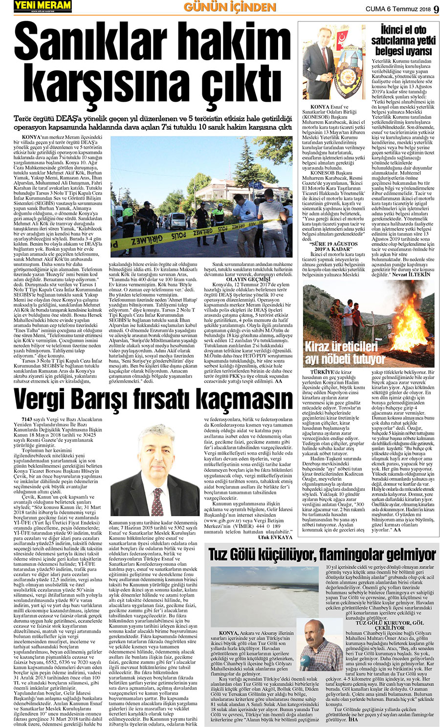 6 Temmuz 2018 Yeni Meram Gazetesi