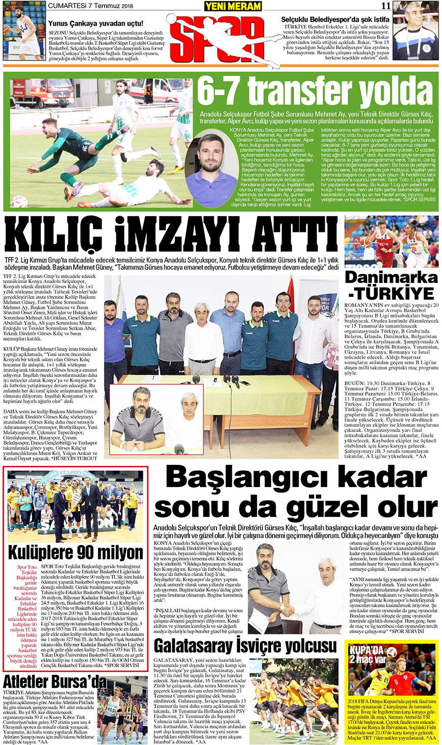 7 Temmuz 2018 Yeni Meram Gazetesi