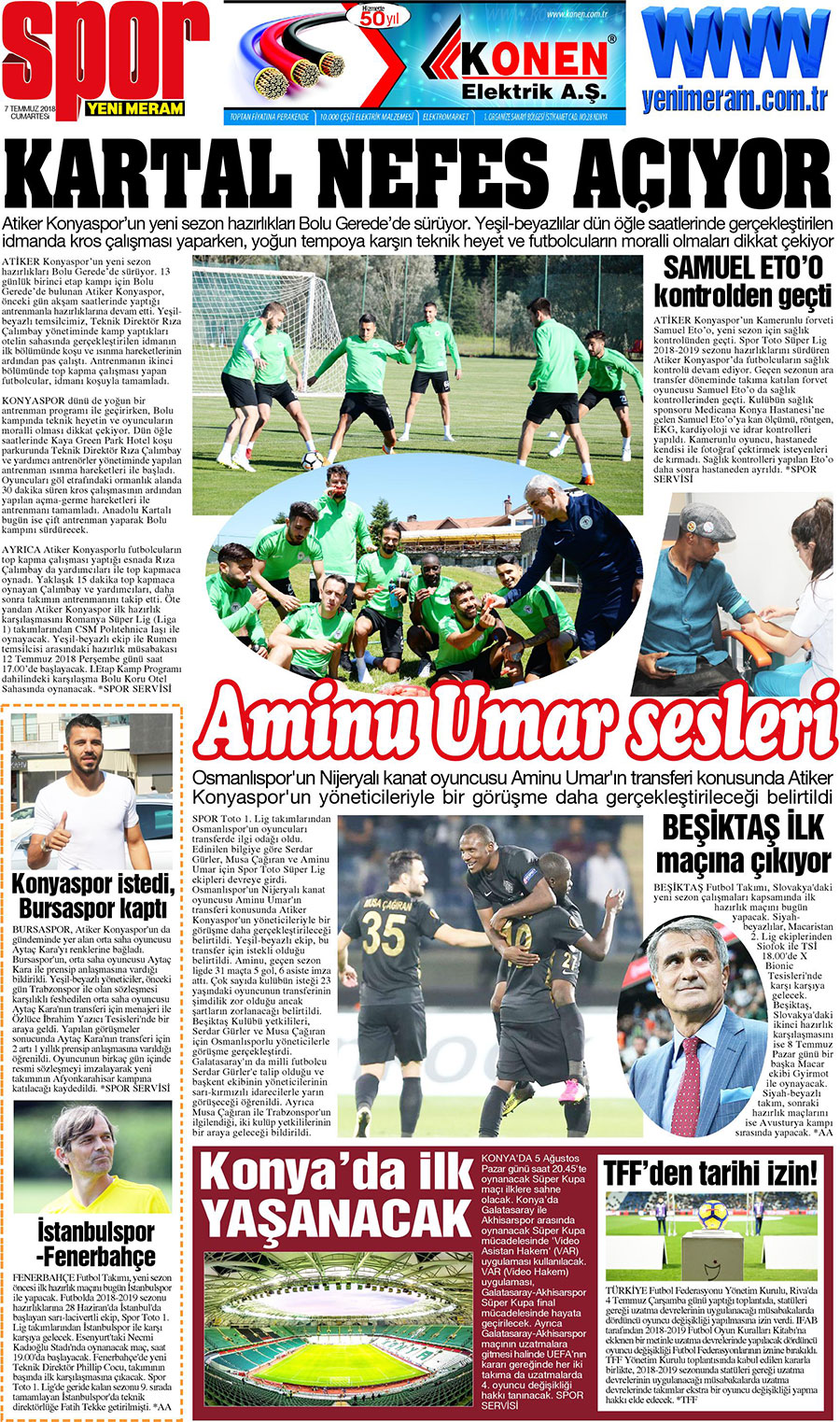 7 Temmuz 2018 Yeni Meram Gazetesi