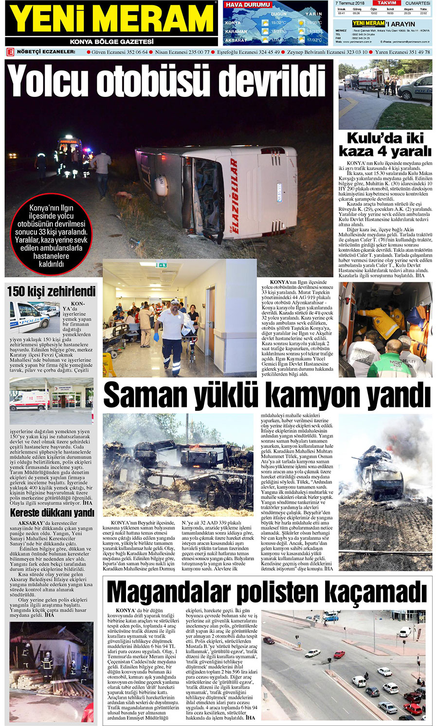 7 Temmuz 2018 Yeni Meram Gazetesi