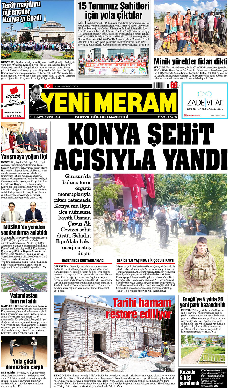 10 Temmuz 2018 Yeni Meram Gazetesi