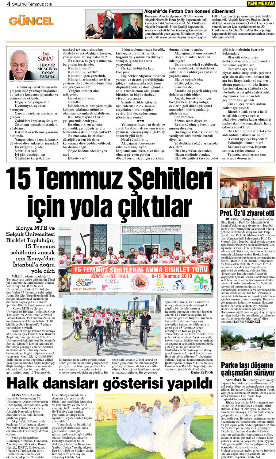 10 Temmuz 2018 Yeni Meram Gazetesi