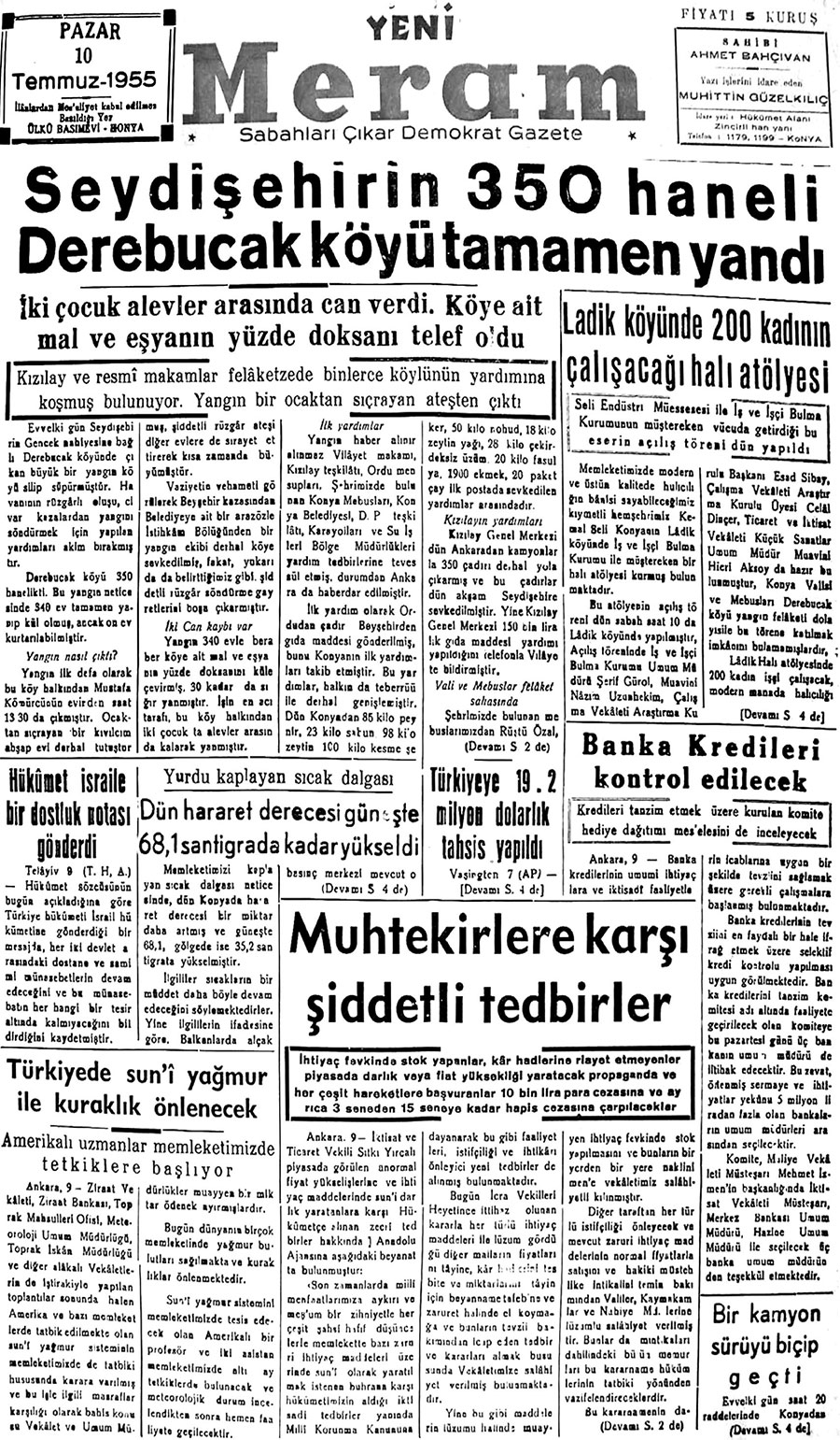 10 Temmuz 2018 Yeni Meram Gazetesi