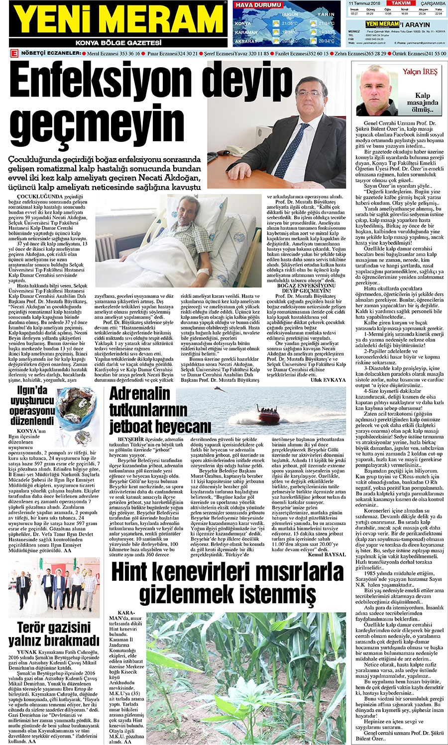 11 Temmuz 2018 Yeni Meram Gazetesi