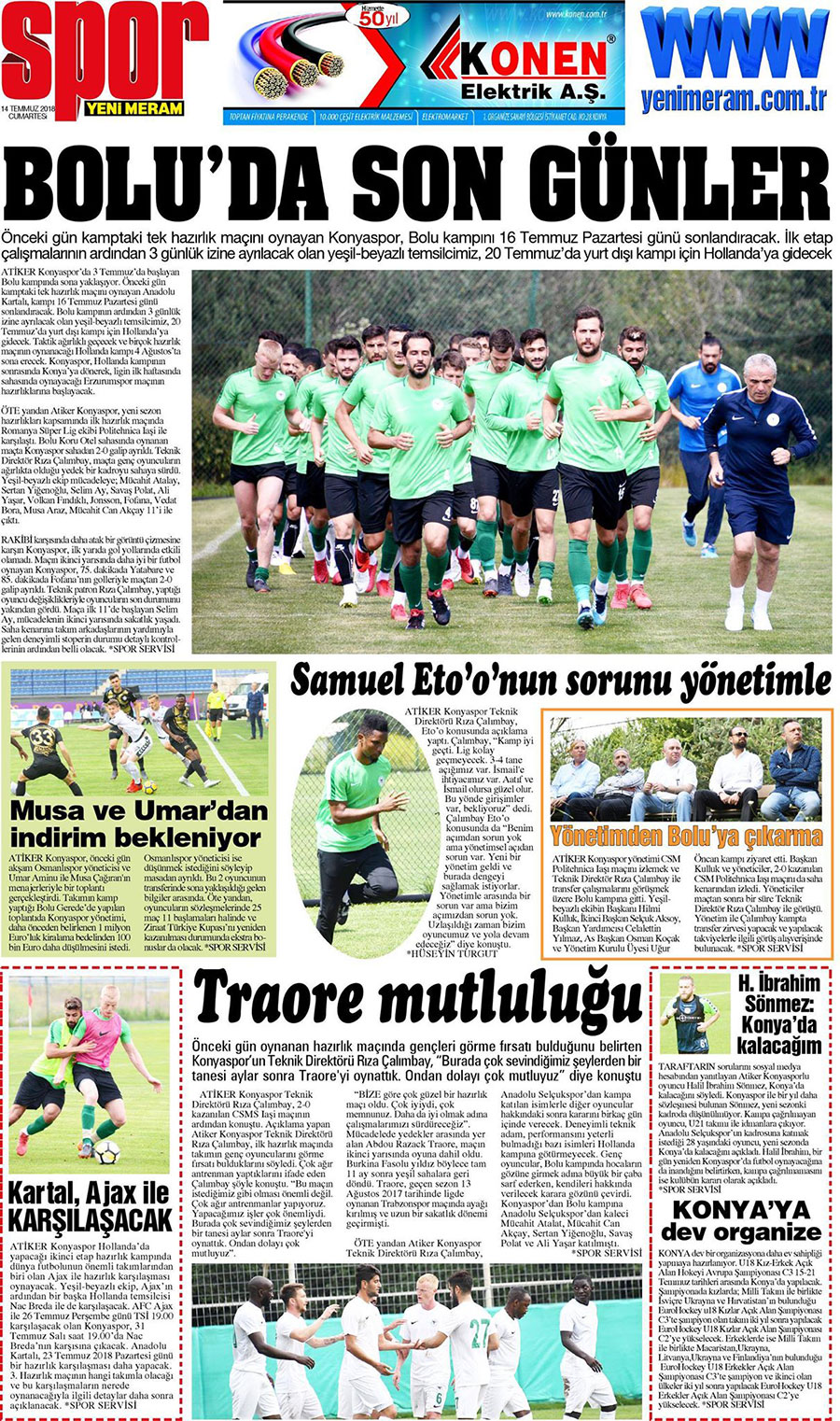 14 Temmuz 2018 Yeni Meram Gazetesi