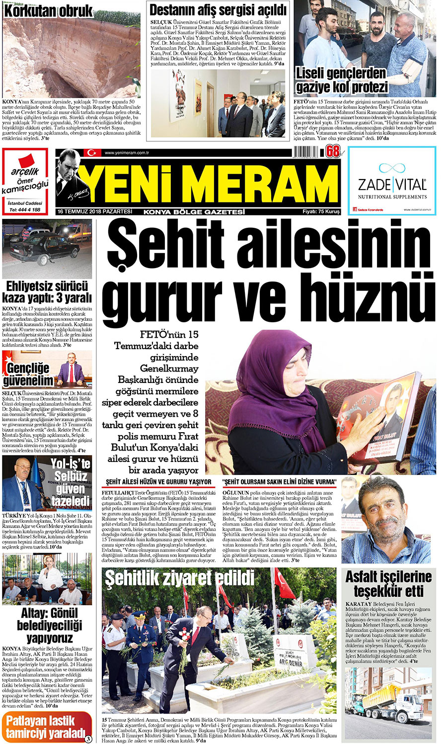 16 Temmuz 2018 Yeni Meram Gazetesi