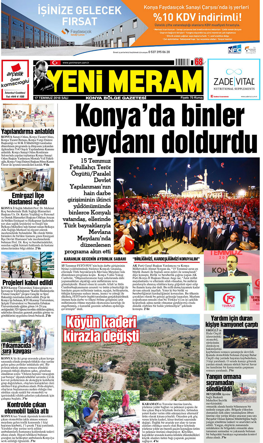 17 Temmuz 2018 Yeni Meram Gazetesi