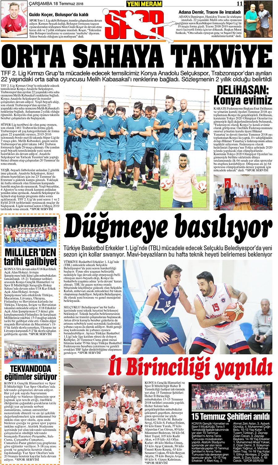 18 Temmuz 2018 Yeni Meram Gazetesi