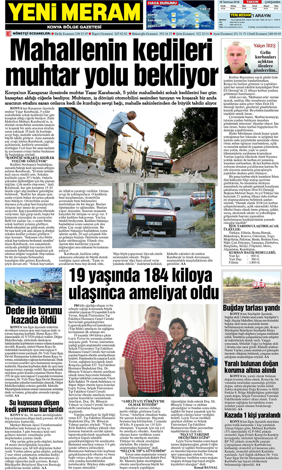 18 Temmuz 2018 Yeni Meram Gazetesi