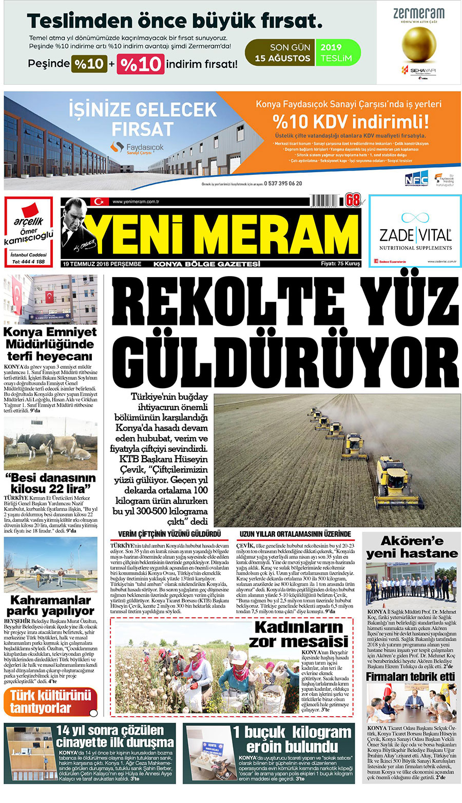 19 Temmuz 2018 Yeni Meram Gazetesi