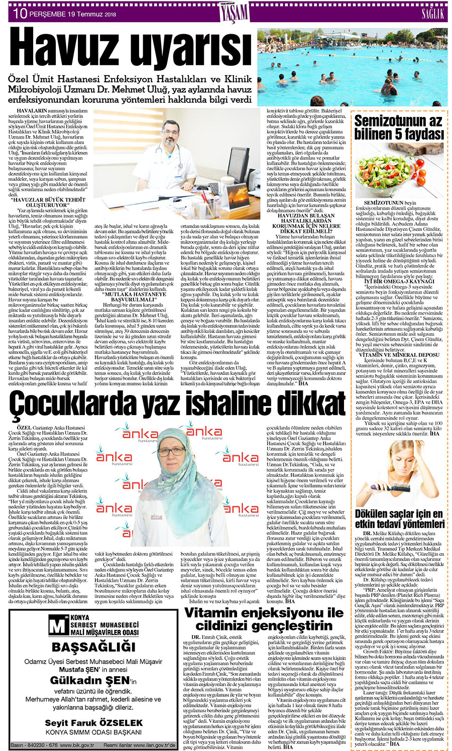 19 Temmuz 2018 Yeni Meram Gazetesi