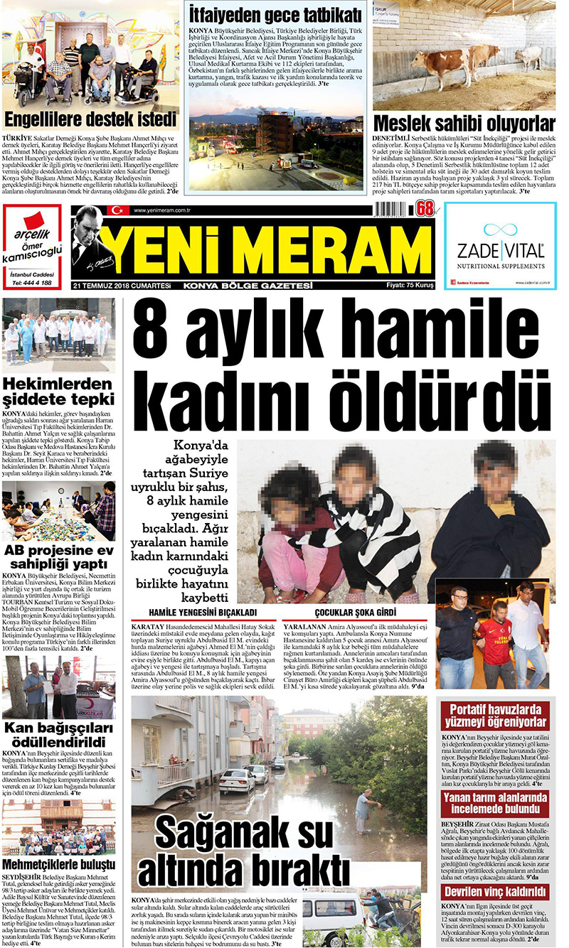 21 Temmuz 2018 Yeni Meram Gazetesi