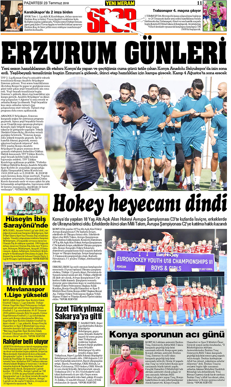 23 Temmuz 2018 Yeni Meram Gazetesi