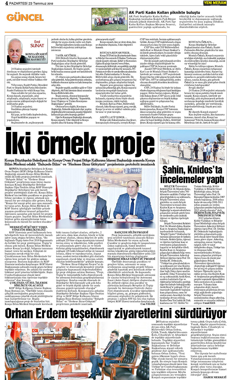 23 Temmuz 2018 Yeni Meram Gazetesi