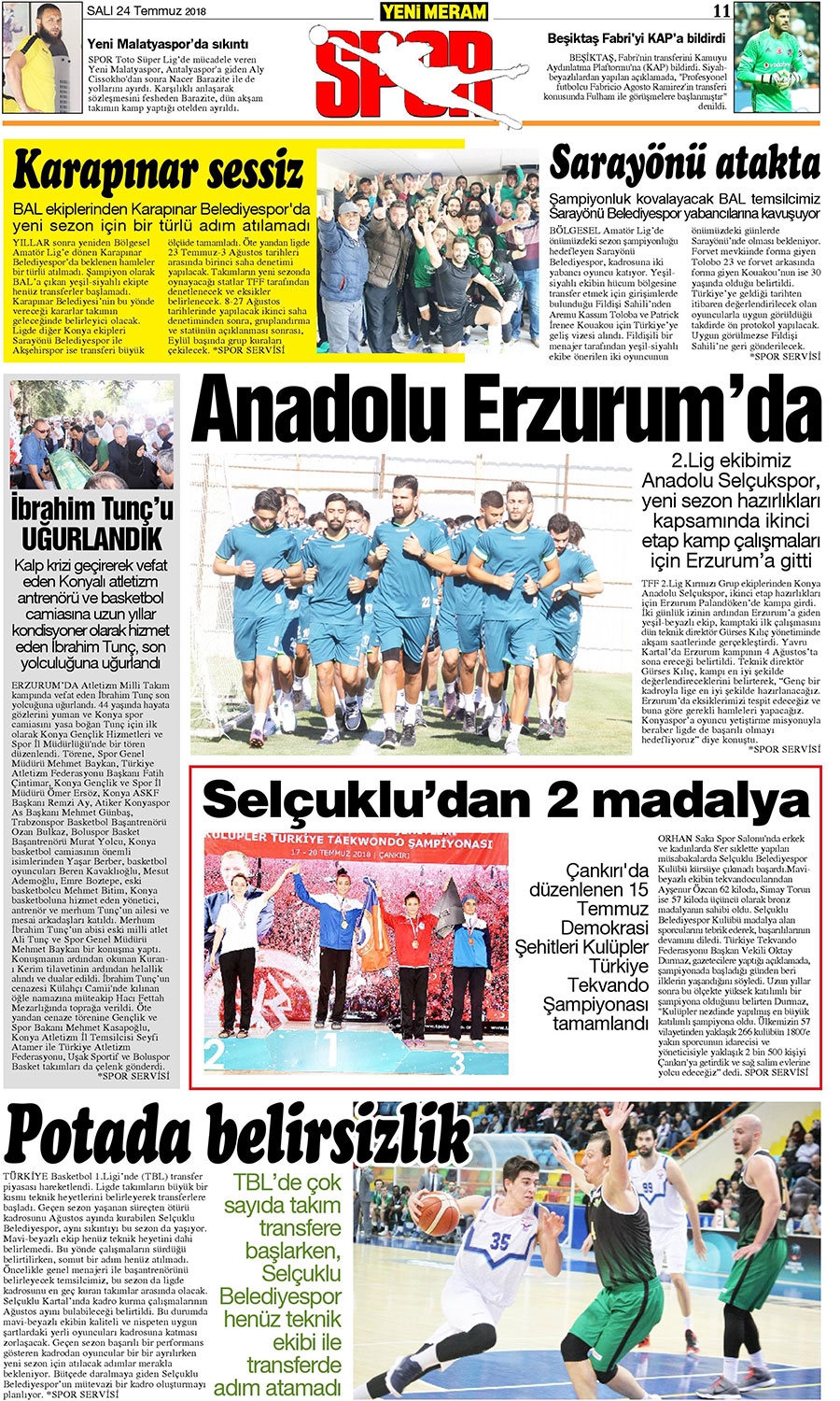 24 Temmuz 2018 Yeni Meram Gazetesi