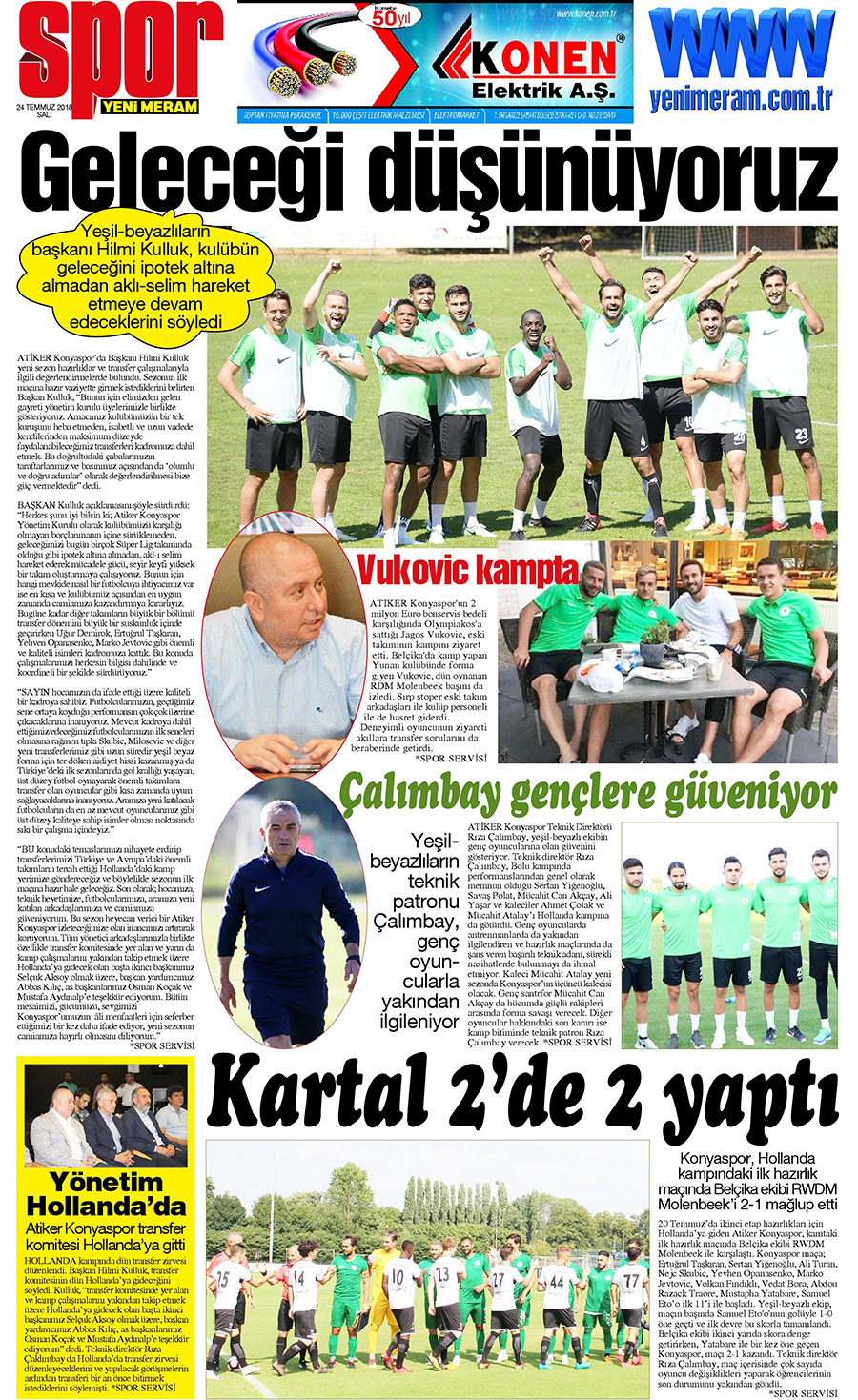 24 Temmuz 2018 Yeni Meram Gazetesi