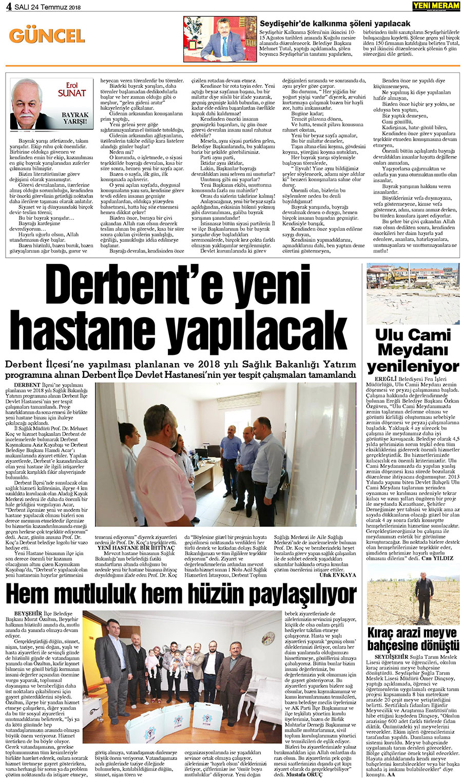 24 Temmuz 2018 Yeni Meram Gazetesi