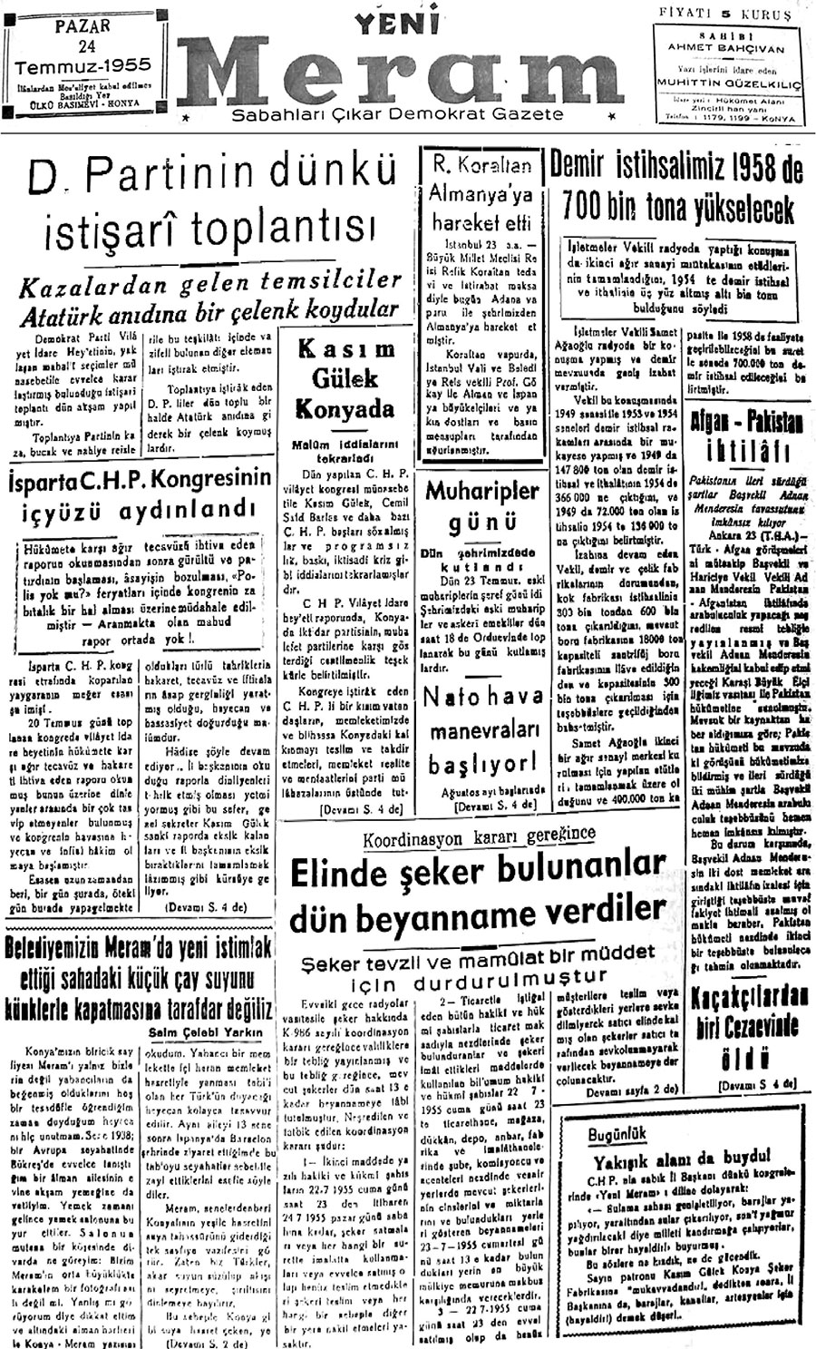 24 Temmuz 2018 Yeni Meram Gazetesi