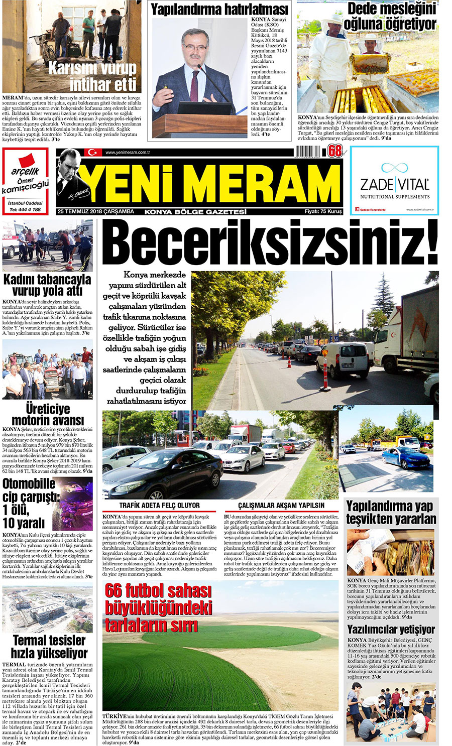 25 Temmuz 2018 Yeni Meram Gazetesi