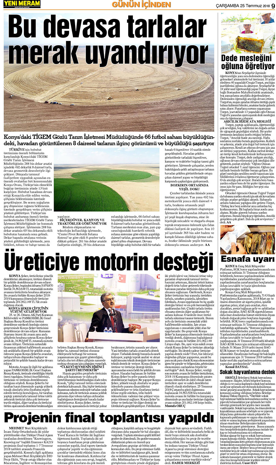 25 Temmuz 2018 Yeni Meram Gazetesi