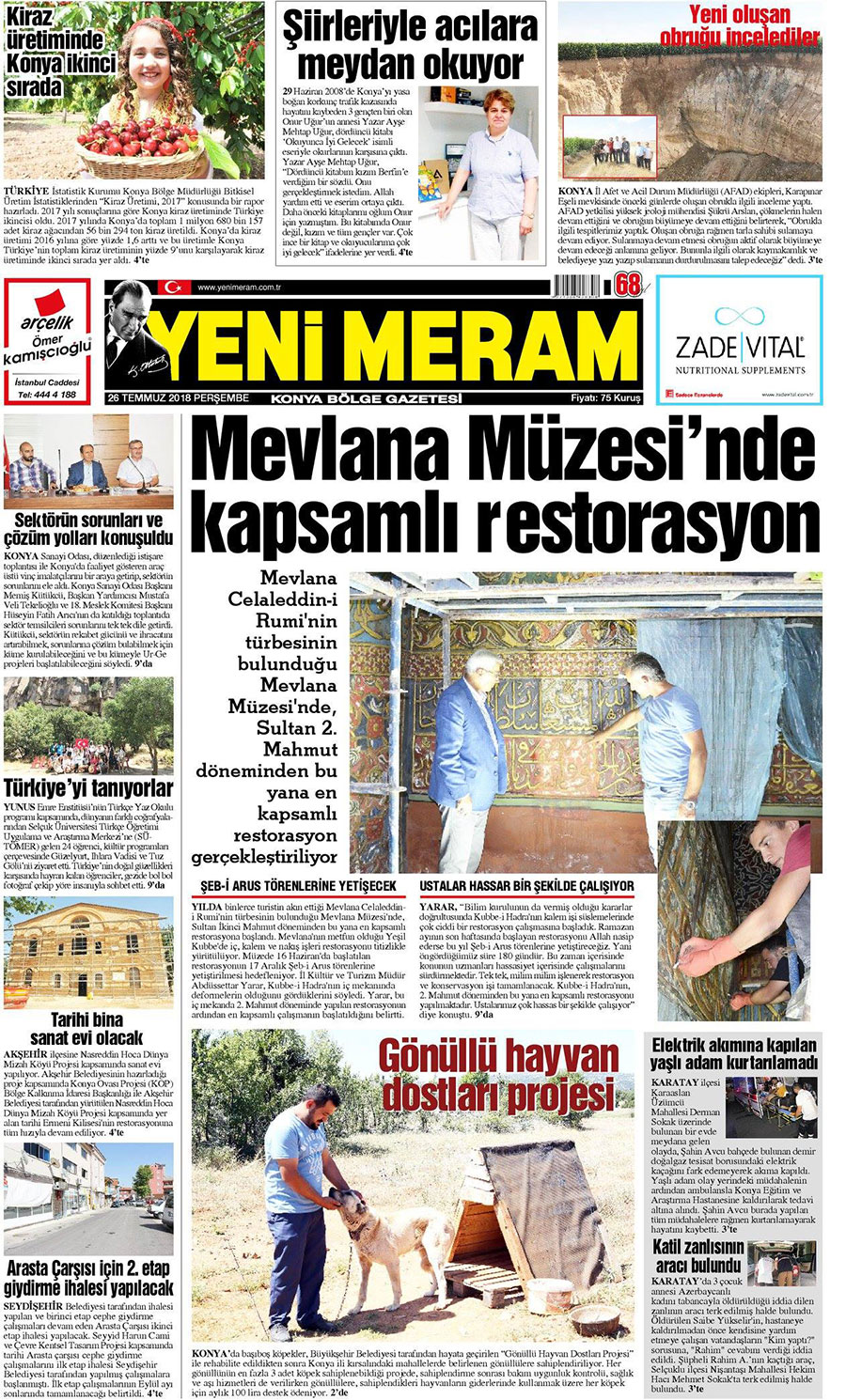 26 Temmuz 2018 Yeni Meram Gazetesi