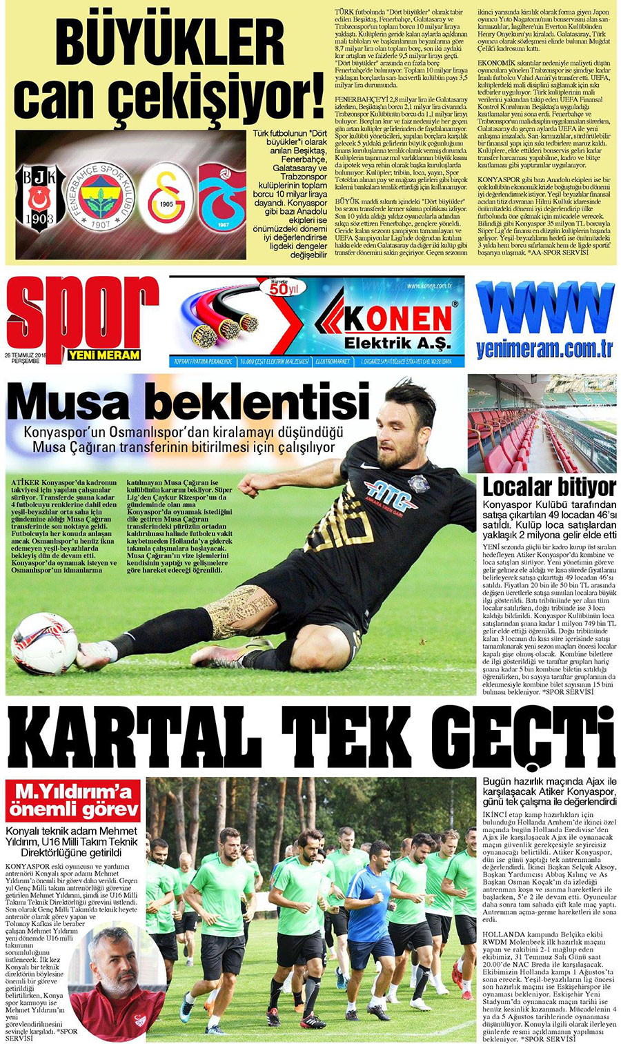 26 Temmuz 2018 Yeni Meram Gazetesi