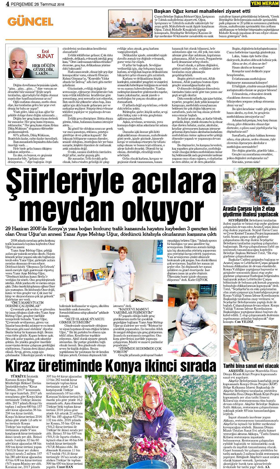 26 Temmuz 2018 Yeni Meram Gazetesi