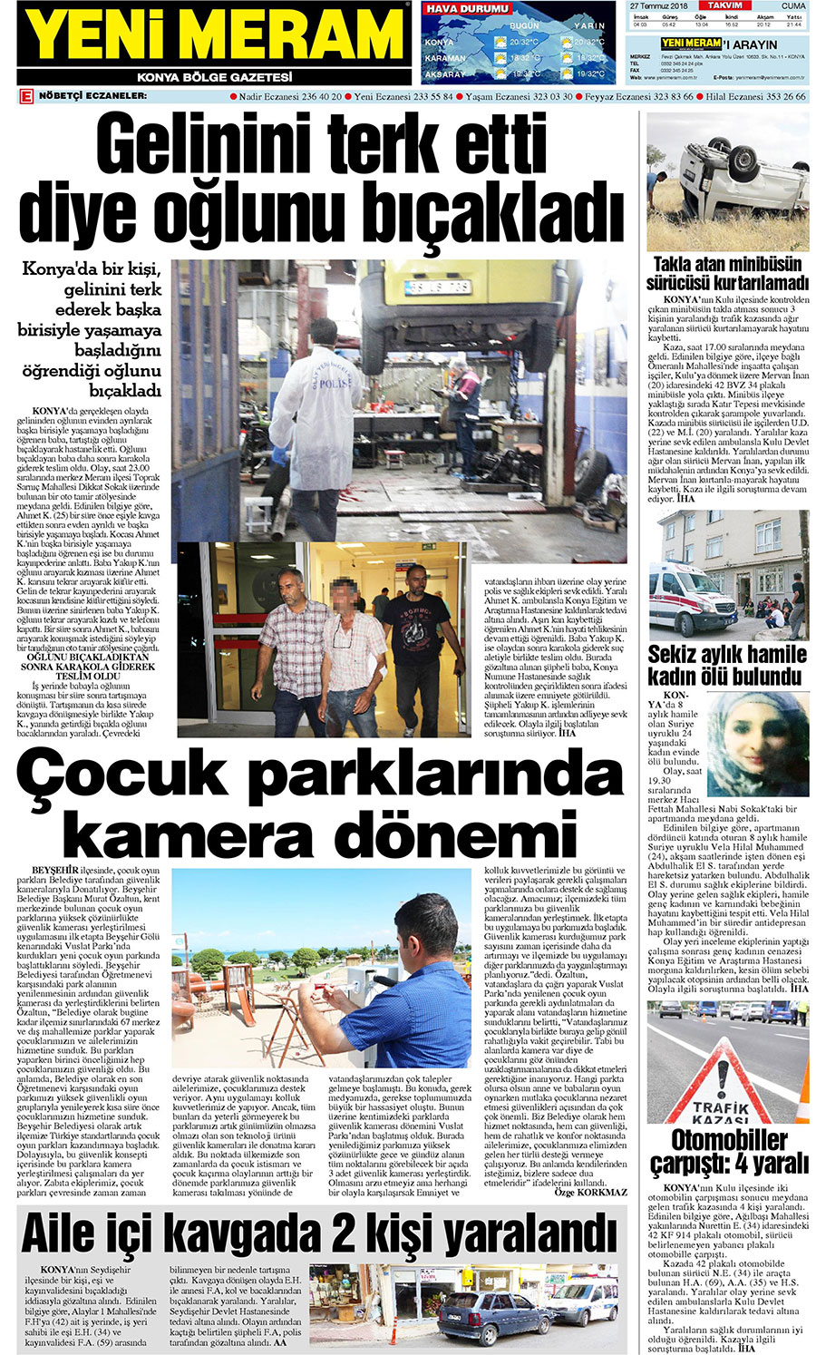 27 Temmuz 2018 Yeni Meram Gazetesi