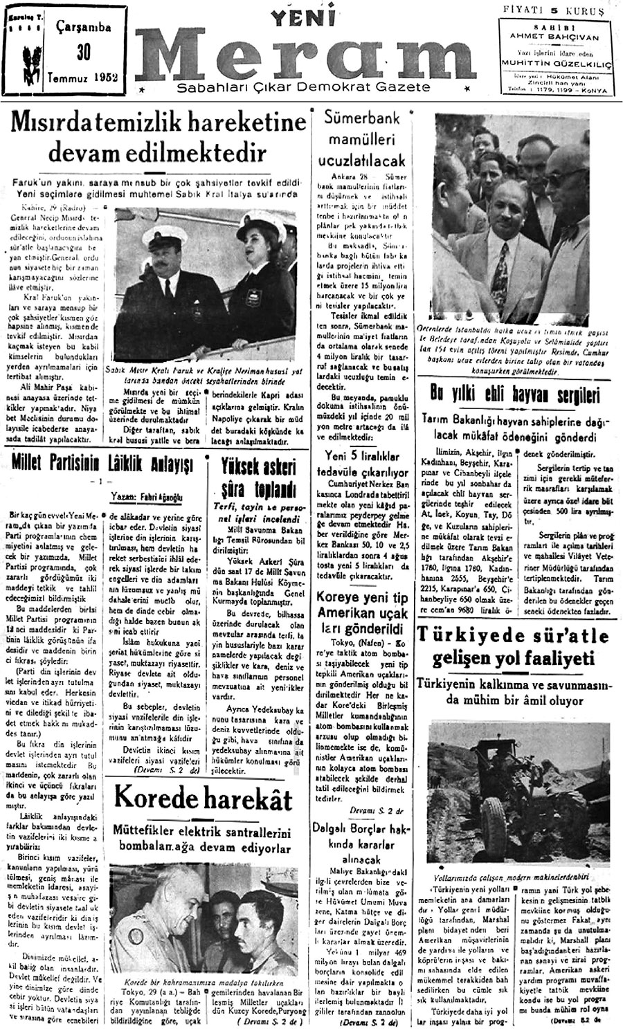 30 Temmuz 2018 Yeni Meram Gazetesi