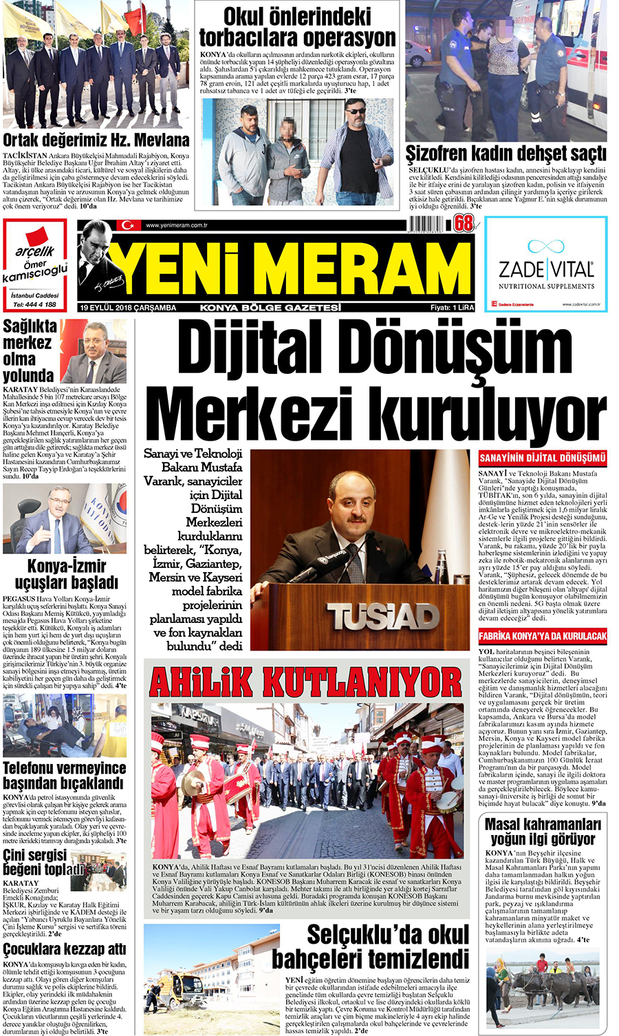 19 Eylül 2018 Yeni Meram Gazetesi