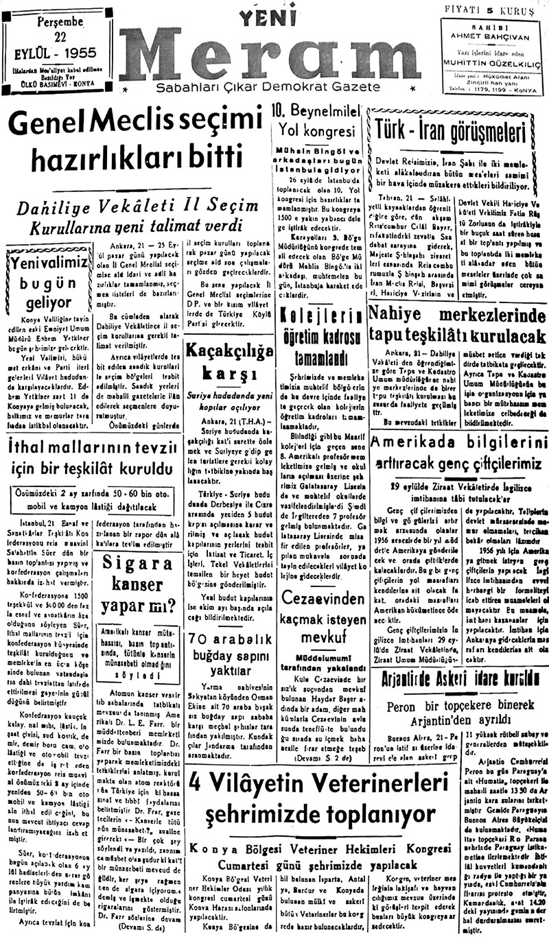 22 Eylül 2018 Yeni Meram Gazetesi