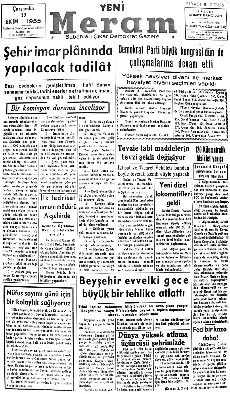 19 Ekim 2018 Yeni Meram Gazetesi