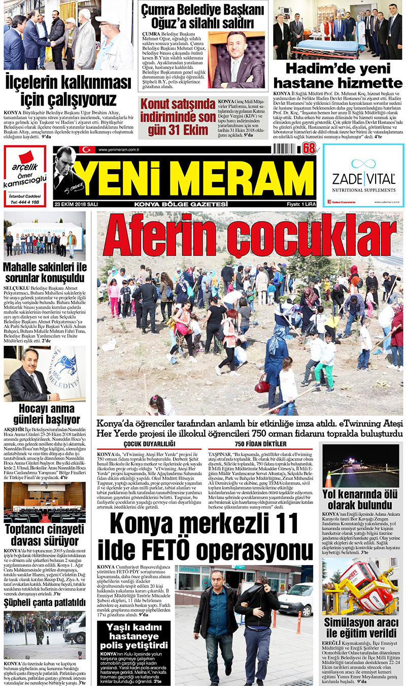 23 Ekim 2018 Yeni Meram Gazetesi