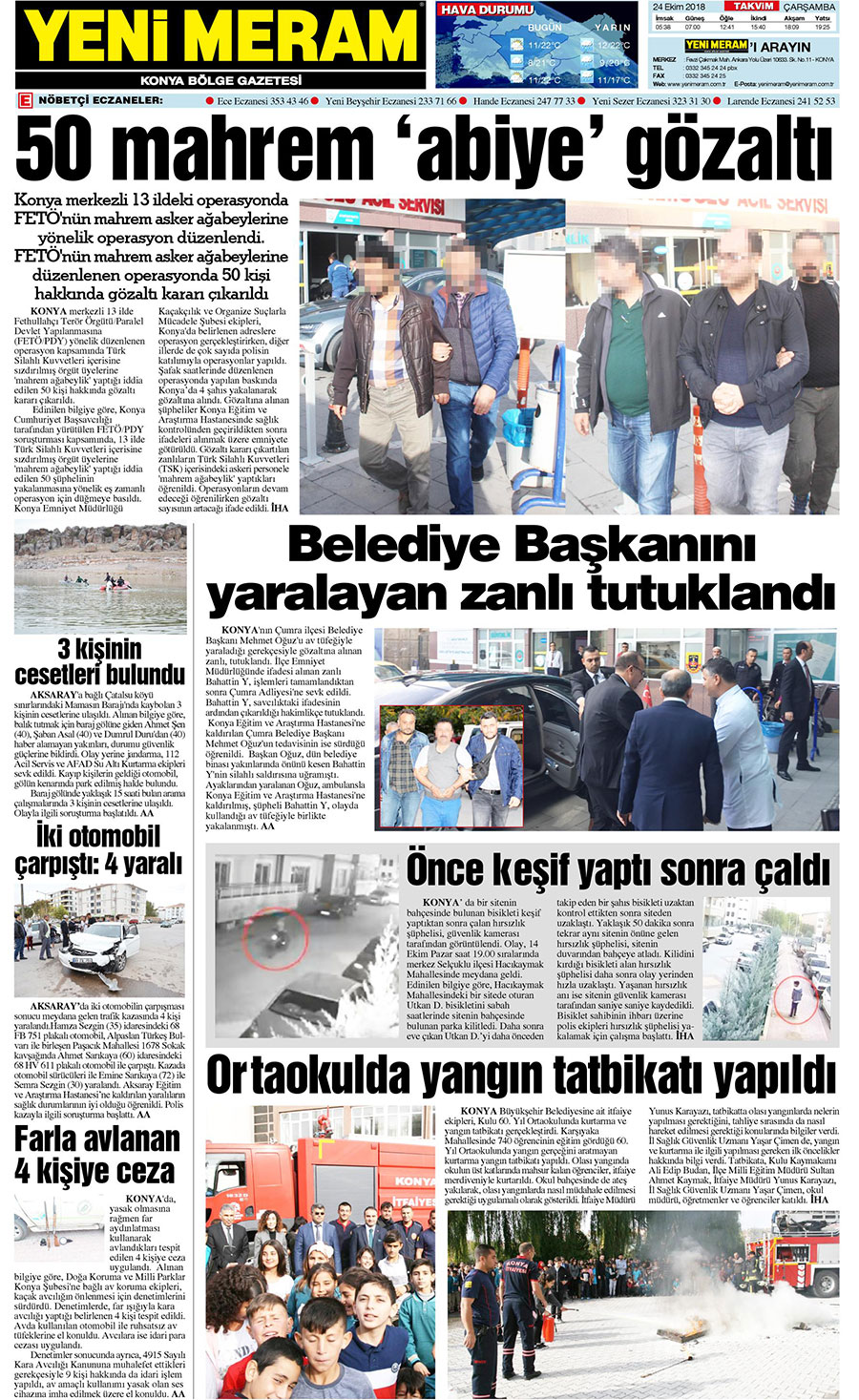 24 Ekim 2018 Yeni Meram Gazetesi