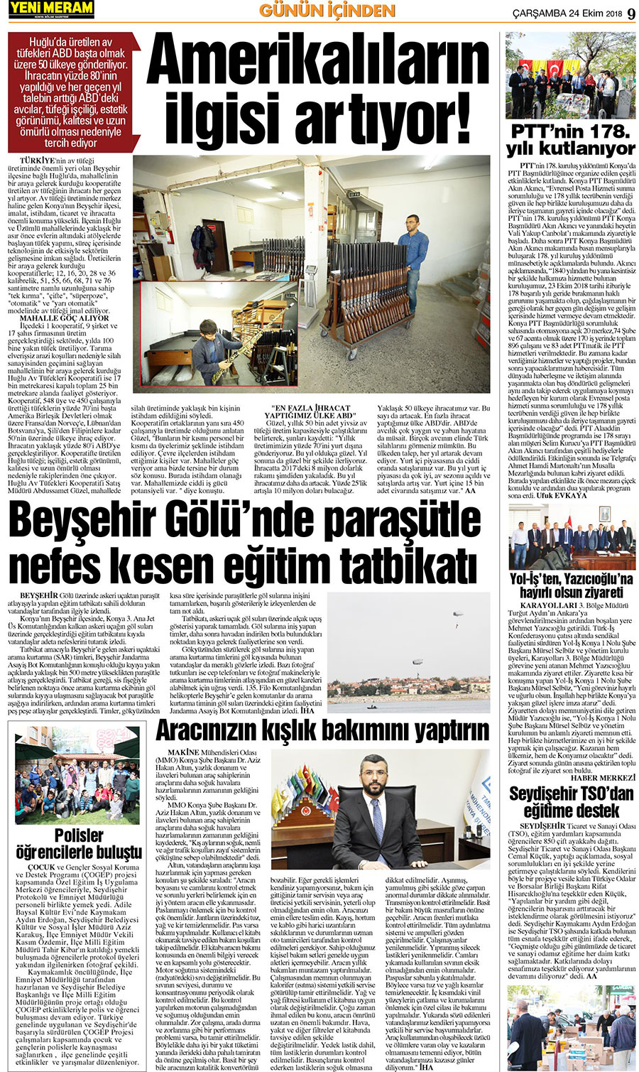 24 Ekim 2018 Yeni Meram Gazetesi