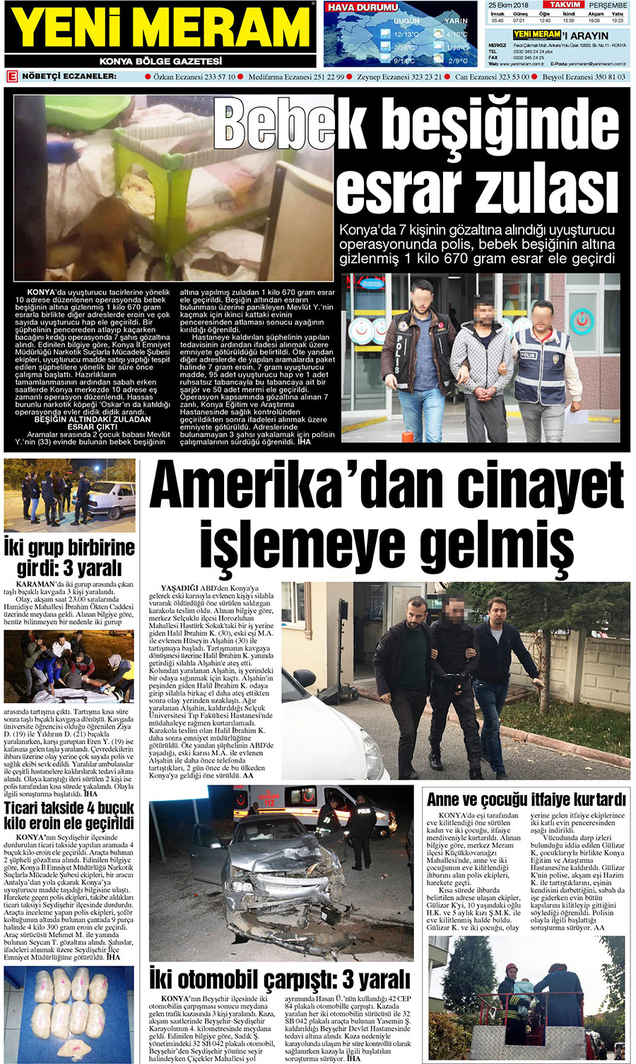 25 Ekim 2018 Yeni Meram Gazetesi