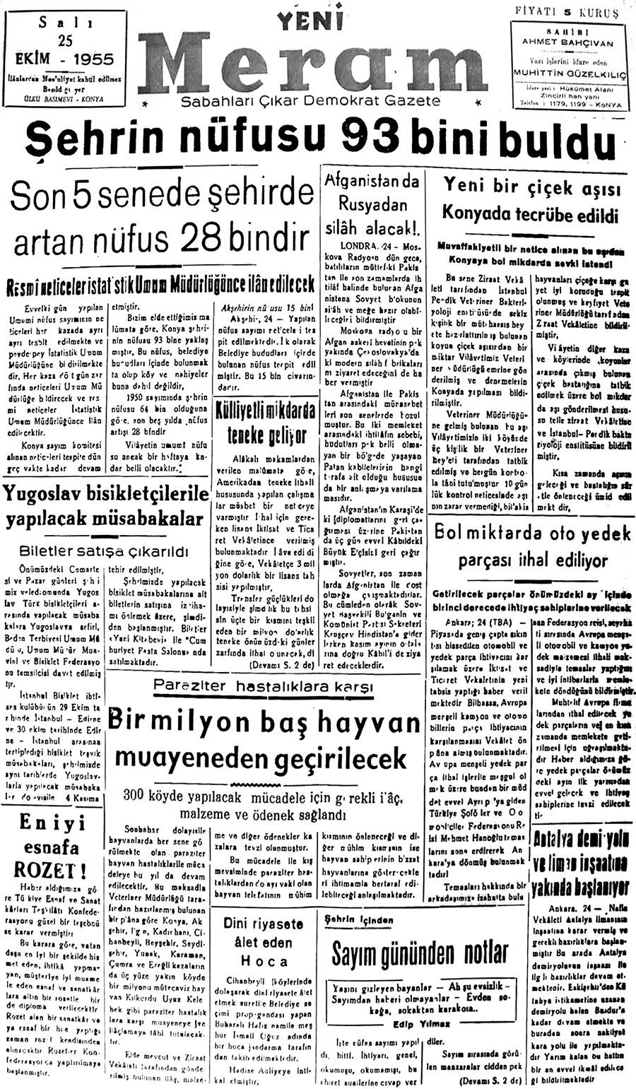 25 Ekim 2018 Yeni Meram Gazetesi