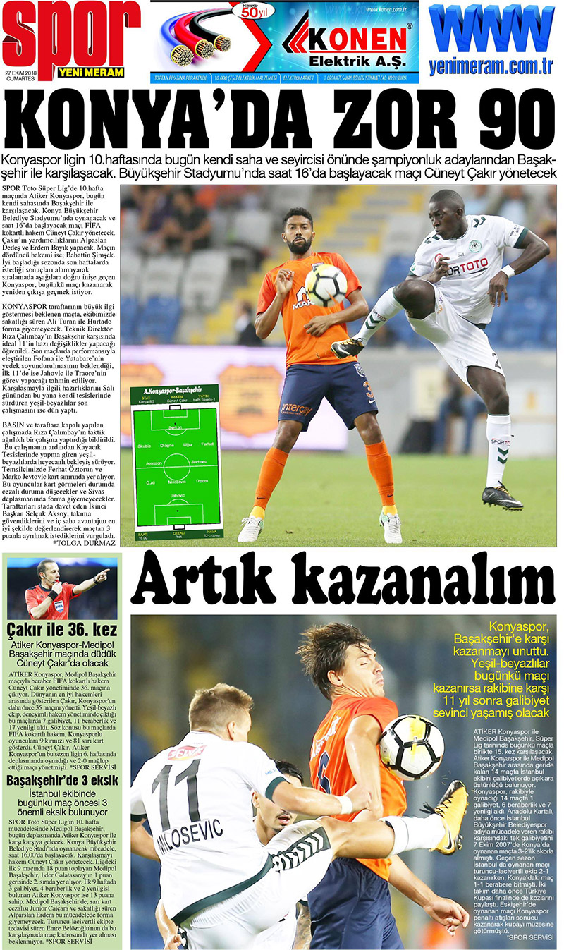 27 Ekim 2018 Yeni Meram Gazetesi