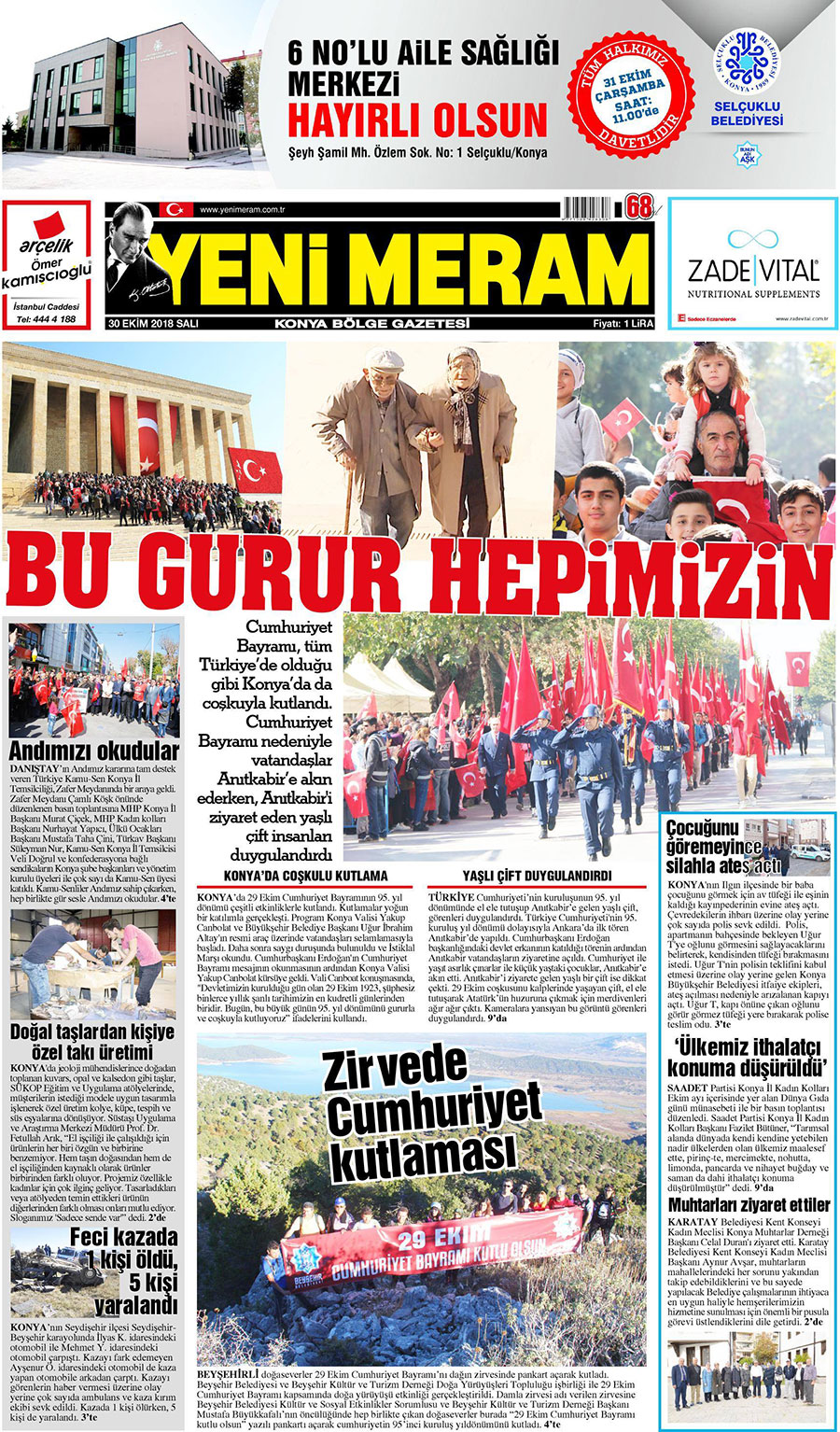 30 Ekim 2018 Yeni Meram Gazetesi