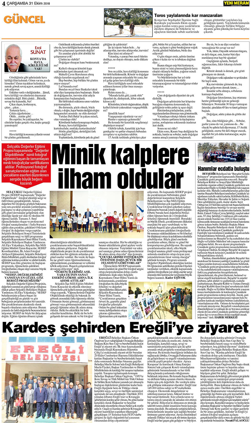 31 Ekim 2018 Yeni Meram Gazetesi